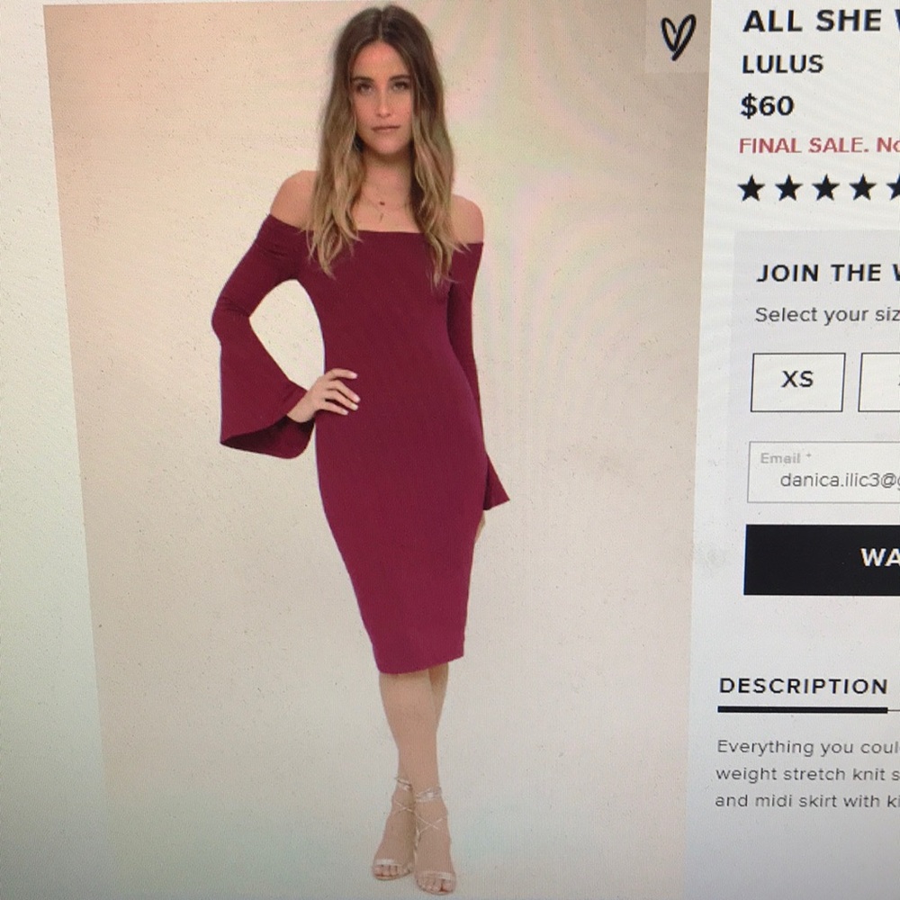 Lulu’s All She Wants Burgundy Dress
